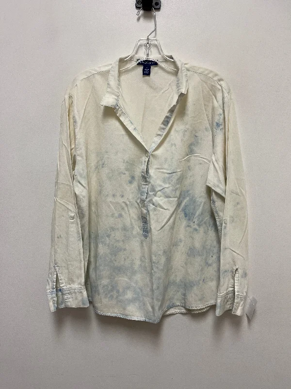 Blouse Long Sleeve By Bandolino In White, Size: M