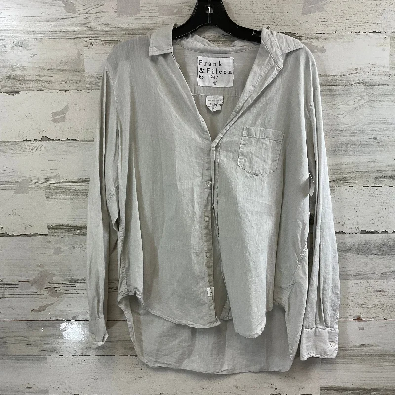 Blouse Long Sleeve By Frank And Eileen In Grey, Size: M