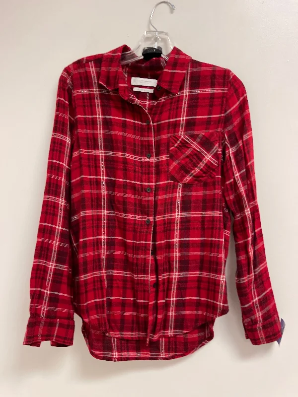 Blouse Long Sleeve By Lucky Brand In Red, Size: S