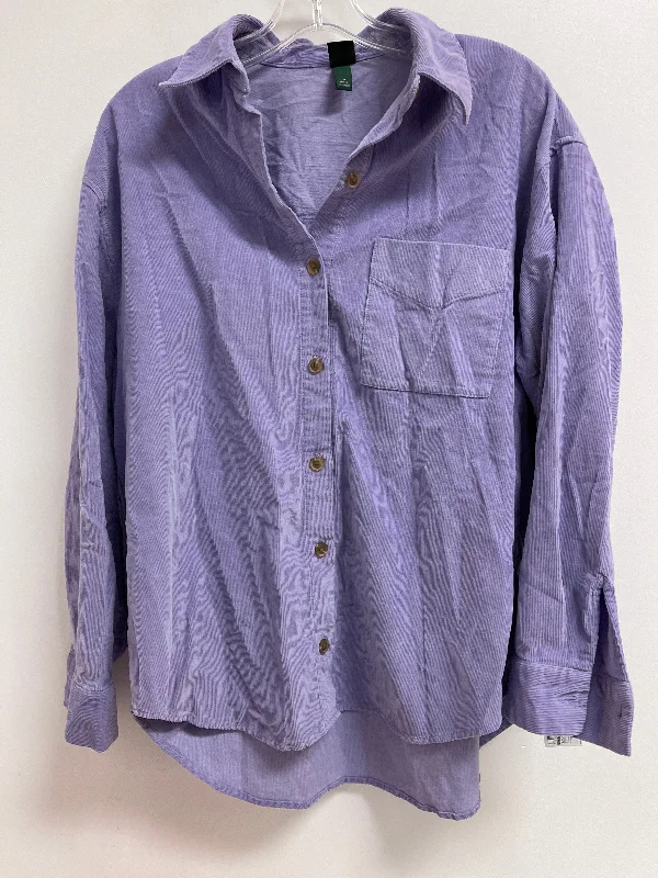 Blouse Long Sleeve By Wild Fable In Purple, Size: M