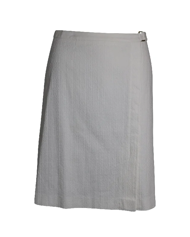 Boss A-Line Skirt in White Cotton