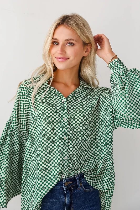 FINAL SALE - Flawless Expression Green Button-Up Blouse