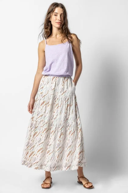 VOILE PRINT MAXI SKIRT