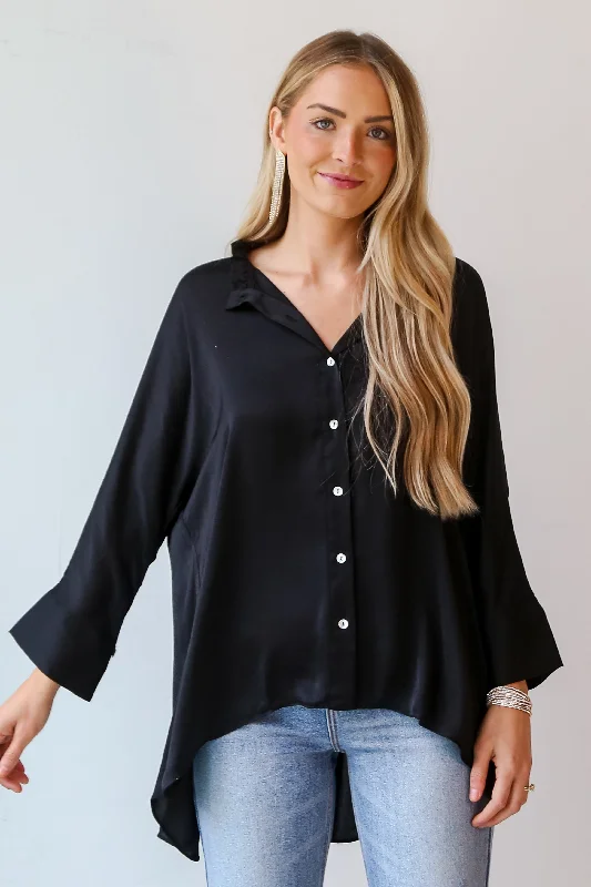 FINAL SALE - Marvelous Icon Satin Oversized Blouse