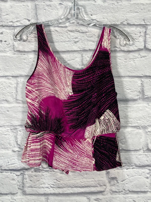 Top Sleeveless By Anthropologie In Black & Purple, Size: S