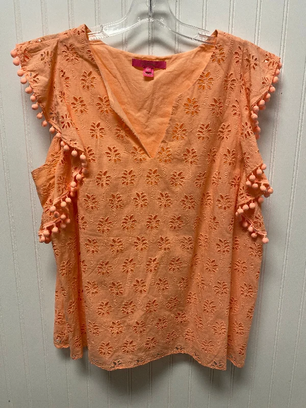 Top Sleeveless Designer By Lilly Pulitzer In Orange, Size: Xl