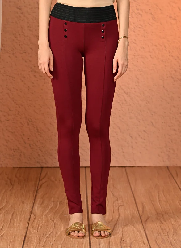 Nyla Maroon Jeggings for Women