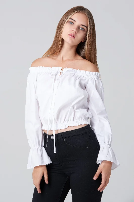 White Sabrina Top