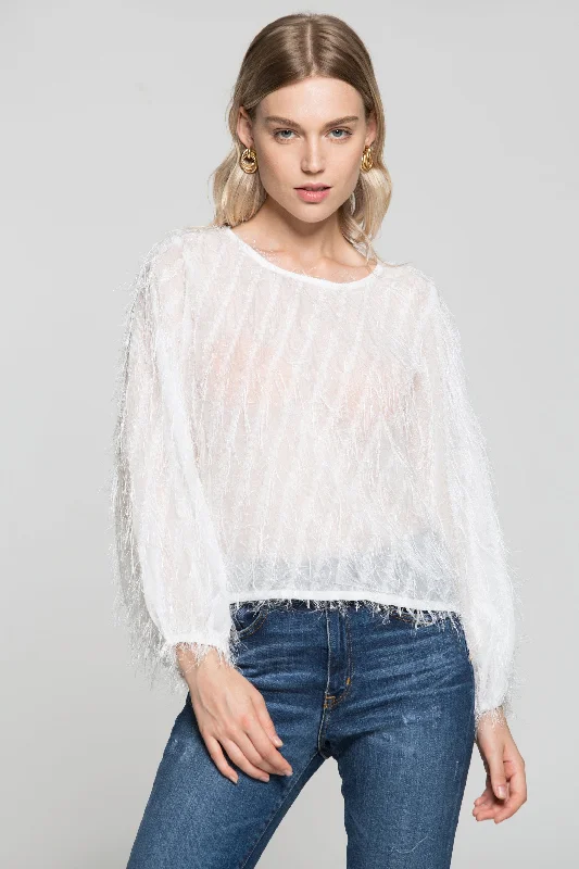 White Sheer Fluff Top