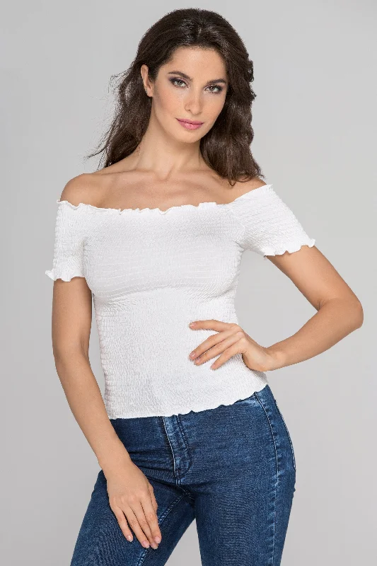 White Smocked Top