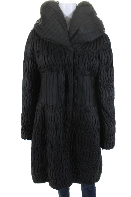 Allegri Womens Hooded Full Zipper Puffer Coat Black