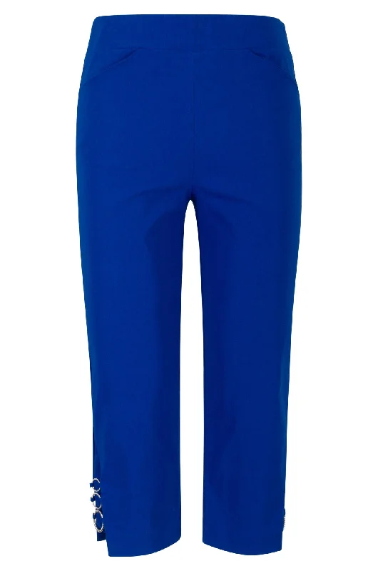 Mid Calf Pants with 3 ring details | COBALT | 6307A1