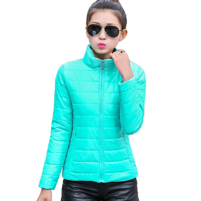 2018 women winter jacket ultra light candy color spring coat female short parka cotton outerwear jaqueta feminina