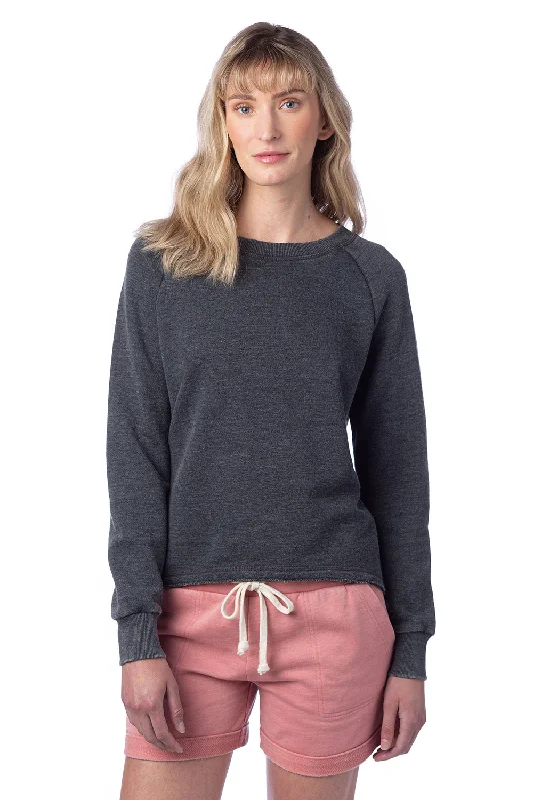 Alternative Womens Lazy Day Crewneck Sweatshirt - Washed Black