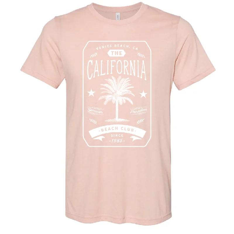 California Beach Club White Print Asst Colors Sueded Tee