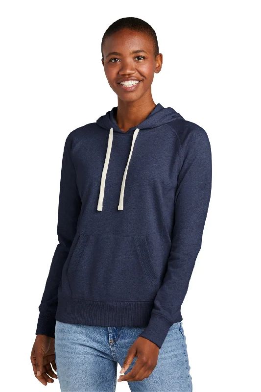 District Womens Re-Fleece Hooded Sweatshirt Hoodie - Heather Navy Blue