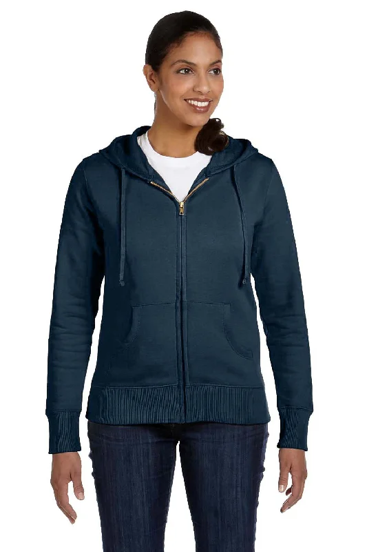 Econscious Womens Full Zip Hooded Sweatshirt Hoodie - Pacific Blue