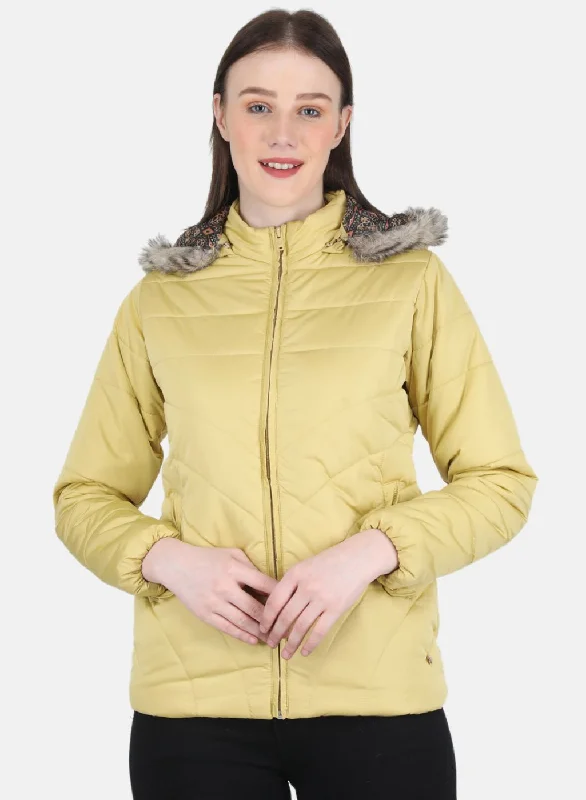 Women Mustard Solid Jacket