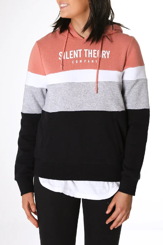 Overlay Panelled Hoody Apricot