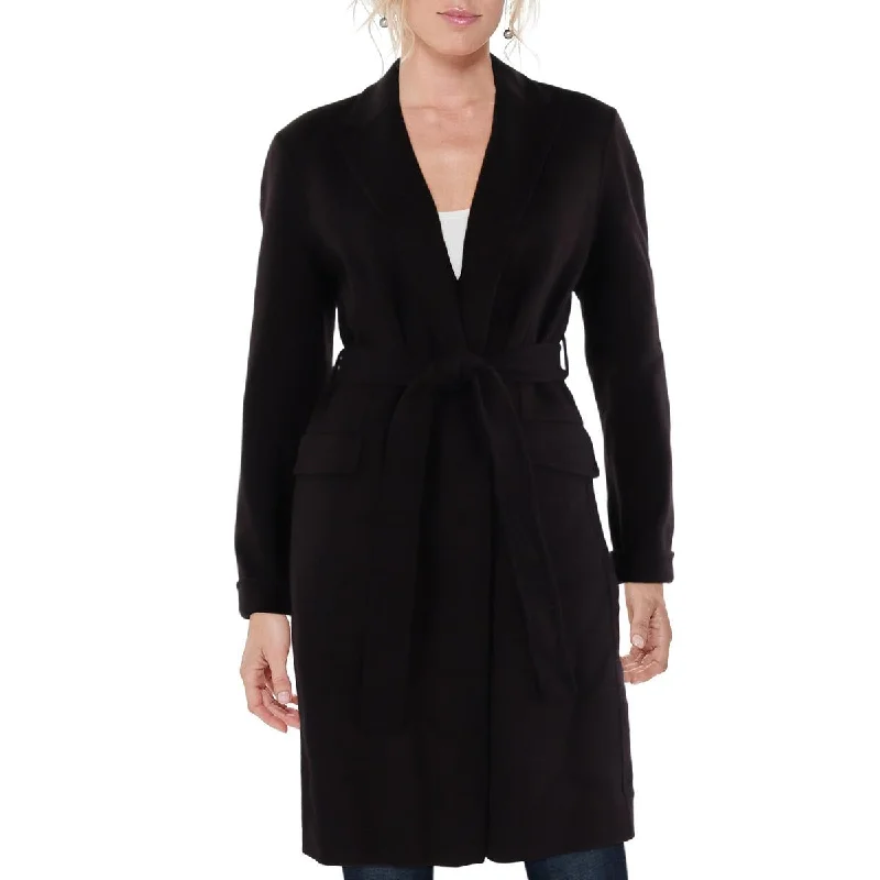 Theory Womens Wrap Midi Wool Coat