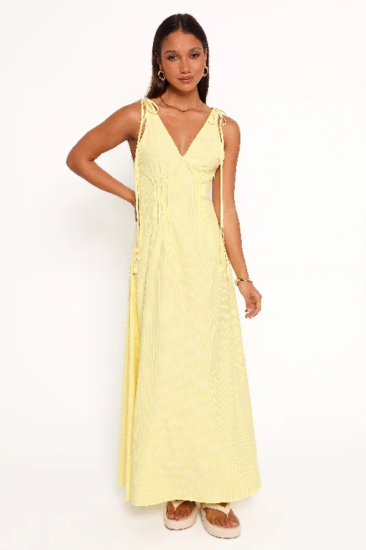 Jaynie Maxi Dress - Yellow Stripe