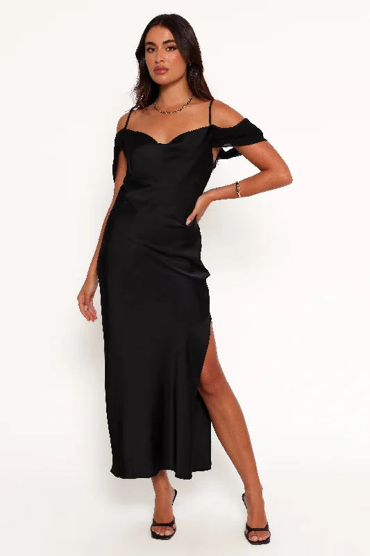 Reyna Off Shoulder Maxi Dress - Black