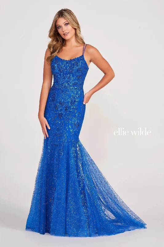 Ellie Wilde EW34045 Beaded Mermaid Evening Long Prom Gown