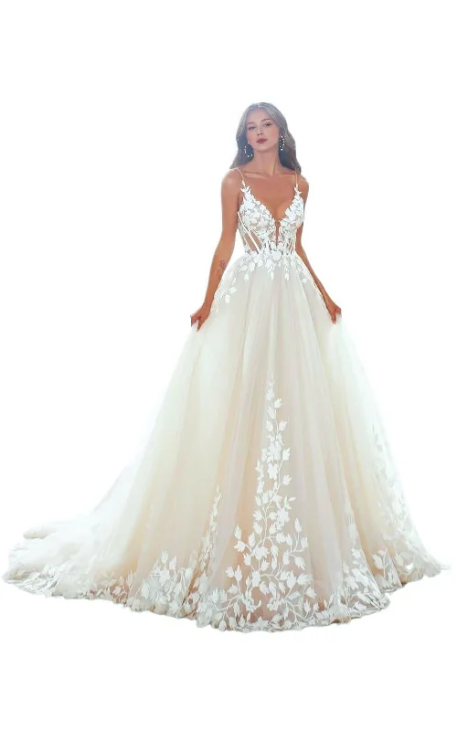 Wedding Dress Beach Lace Applique Tulle Long Bridal Gowns Formal Women's Dresses