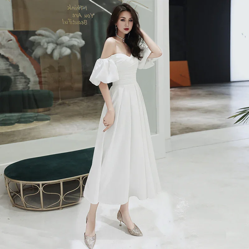 Wedding Dress Off Shoulder Elegant Simple Long Formal Wear Dresses