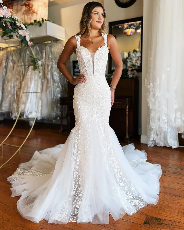 Wedding Dress Off The Shoulder Lace Mermaid Cultivate oneself Gorgeous Formal Wear Dresses